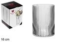 Florero cristal con relieve 16 cm
