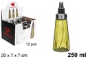 Aceitera Cristal redonda Milán verde con tapón pulverizador 250 ml