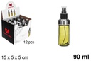 Aceitera Cristal redonda Milán verde con tapón pulverizador 90 ml