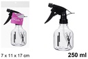 Botella plástico con pulverizador negro peluquero 250 ml