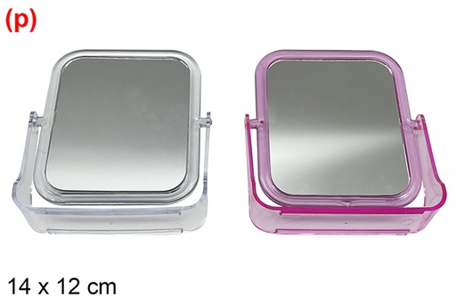 [121268] Double mirror with rectangular color magnification 14x12 cm