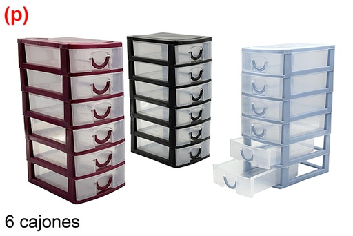 [121273] Mini commode en plastique 6 tiroirs