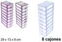 Mini cajonera plástico 8 cajones