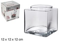 Square glass vase 12 cm