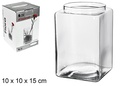Square glass vase 10x15 cm