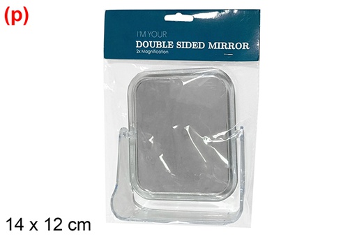 [121303]  Double mirror with rectangular magnification 14x12 cm