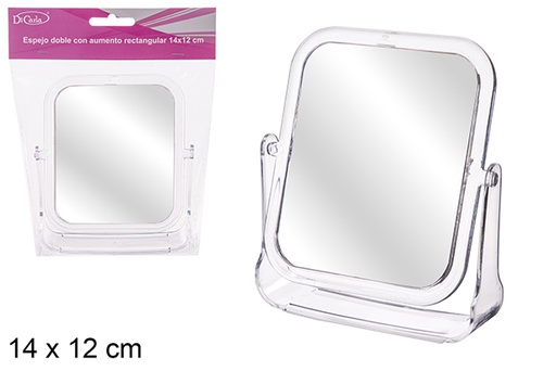 [121303] Specchio doppio con ingrandimento rettangolare 14x12 cm