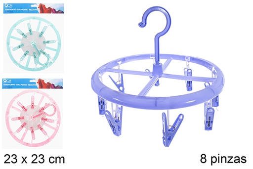 [121304] Round rotating clothesline assorted color 8 clips