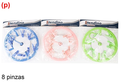 [121304] Round rotating clothesline assorted color 8 clips