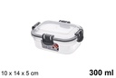 Fiambrera plástico hermética rectangular 300 ml