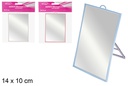 Specchio rettangolare con supporto 14x10 cm