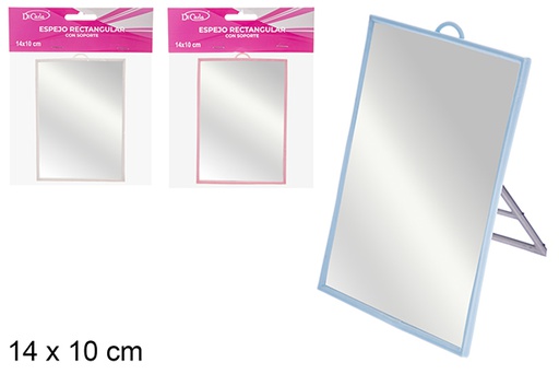 [121349] Espelho retangular com suporte 14x10 cm