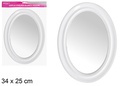 Specchio ovale bianco 34x25 cm