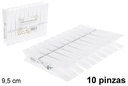 Pack 10 pinzas plástico blanca 9.5 cm