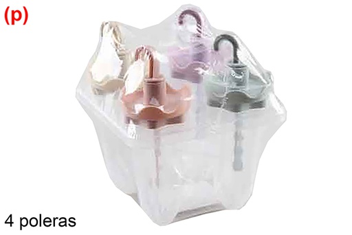 [121356] Pack 4 moule à glaces en forme de parapluie 70 gr.