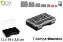 Caja plastico organizadora 7 compartimentos negra