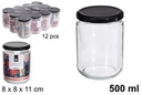Bote cristal tapa negra 500 ml