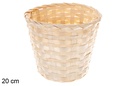 Macetero redondo bambú natural 20 cm