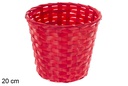 Fioriera rotonda in bambù rosso 20 cm