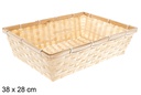 Macetero rectangular bambú natural 38x28 cm