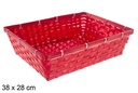 Fioriera rettangolare in bambù rosso 38x28 cm