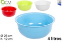 Bowl plástico colores surtidos 26 cm (4 l.)