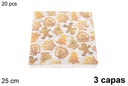 Pack 20 servilletas 3 capas decoradas Navidad 25 cm