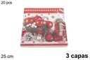 Pack 20 servilletas 3 capas decoradas Navidad 25 cm