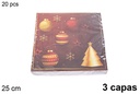Pack 20 servilletas 3 capas decoradas Navidad 25 cm