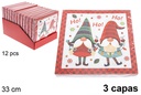 Pack 20 servilletas 3 capas decoradas Navidad 33 cm