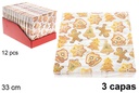 Pack 20 servilletas 3 capas decoradas Navidad 33 cm
