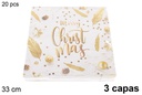 Pack 20 servilletas 3 capas decoradas Navidad 33 cm