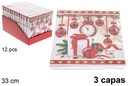 Pack 20 servilletas 3 capas decoradas Navidad 33 cm