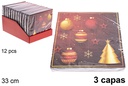 Pack 20 servilletas 3 capas decoradas Navidad 33 cm