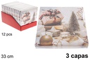 Pack 20 servilletas 3 capas decoradas Navidad 33 cm