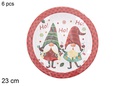 Pack 6 assiettes en carton décorées de Noël 23 cm