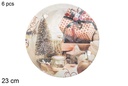 Pack 6 platos papel decorados Navidad 23 cm