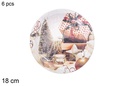Pack 6 platos papel decorados Navidad 18 cm