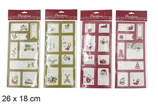 [121532] Pack 3 Christmas gift stickers assorted 26x18 cm