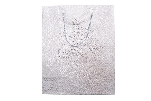[121542] Bolsa de regalo Navidad color plata 32x26 cm