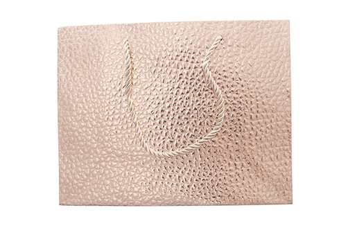 [121545] Sacchetto regalo natalizio in oro rosa 23x18 cm