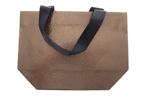 [121573] Bolsa de regalo Navidad color oro rosa 28x20 cm