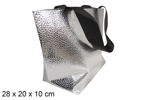 [121574] Sac cadeau de Noël argenté 28x20 cm 