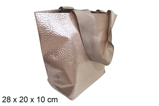 [121575] Sac cadeau de Noël doré 28x20 cm