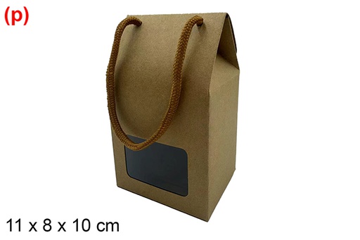 [121577] Bolsa regalo cartón Navidad con ventanilla 11x8 cm