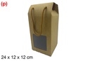 Bolsa regalo cartón Navidad con ventanilla 24x12 cm