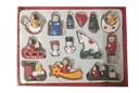 Pack 14 figuras de Navidad madera decorado surtido 14 cm