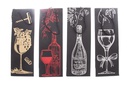 Bolsa de botella vino decorada copa cristal 35x12 cm