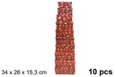 Pack 10 boîtes en carton de Noël décorées 34x26 cm
