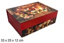 Caja cartón Navidad decorada Papa Noel 33x25 cm